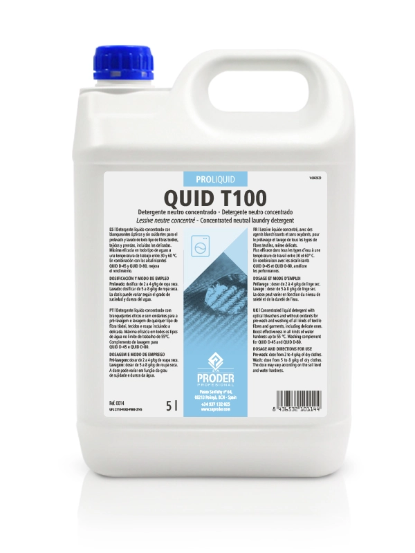QUID T100 es un detergente concentrado neutro.