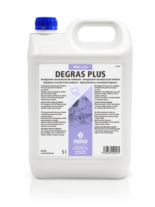 DEGRAS PLUS es un desengrasante concentrado de alto rendimiento