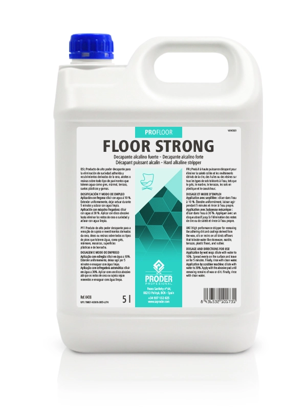 FLOOR STRONG es un decapante alcalino fuerte concentrado de la gama PROFLOOR