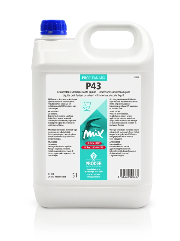 MIX P43 es un Detergente neutro multiusos ultraconcentrado.