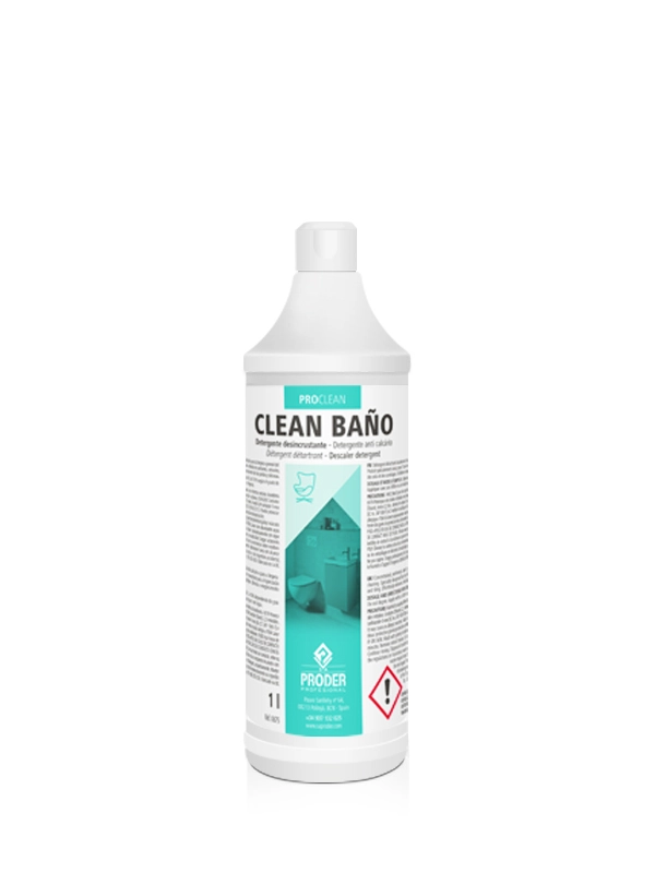 CLEAN BAÑO es un detergente desincrustante concentrado de la gama PROCLEAN