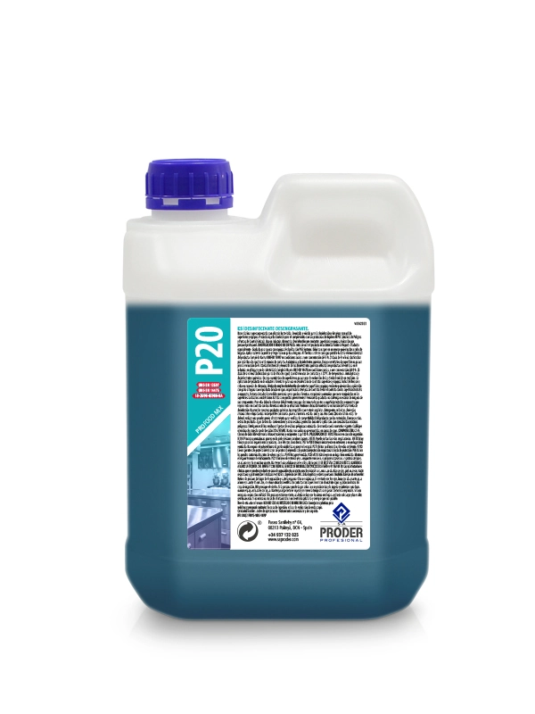 P20 es un desinfectante desengrasante superconcentrado de la gama PROFOOD MIX
