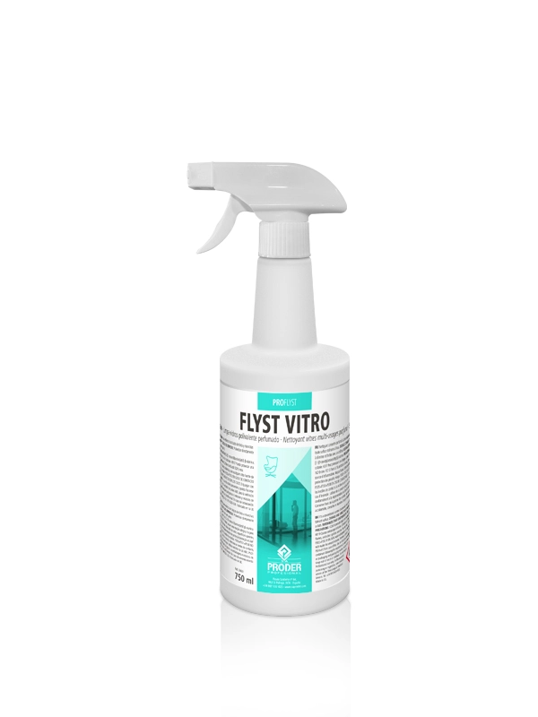 FLYST VITRO es un impiacristales multiusos perfumado “ready to use”.