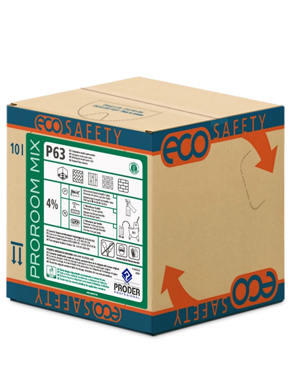 ECOSAFETY P63 es un limpiadro neutro para suelos ultraconcentrado de la gama PROROOM MIX