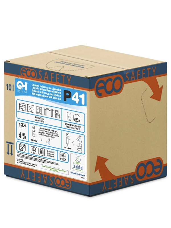 ECOSAFETY® QH LABEL P41 es un Limpiador multiusos con bioalcohól Ecolabel ultraconcentrado de la gama PROCLEAN MIX