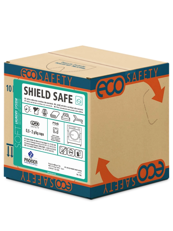 SHIELD SAFE es un aditivo para lavandería profesional de la gama PROAD