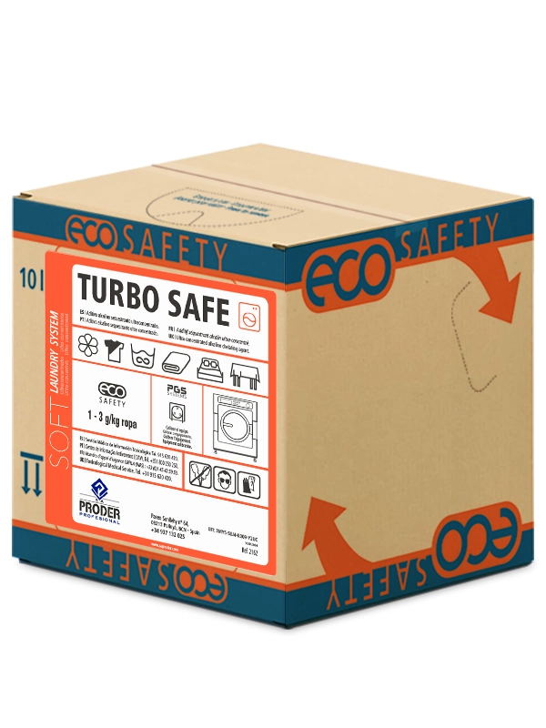 TURBO SAFE es un detergente líquido en formato bag-in-box.