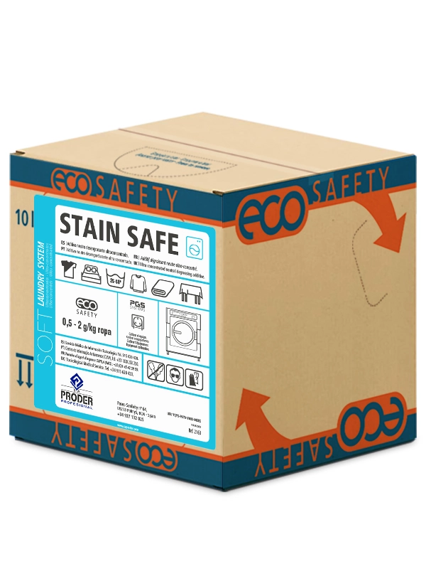 STAION SAFE es un aditivo de la gama de productos para lavandería profesional.