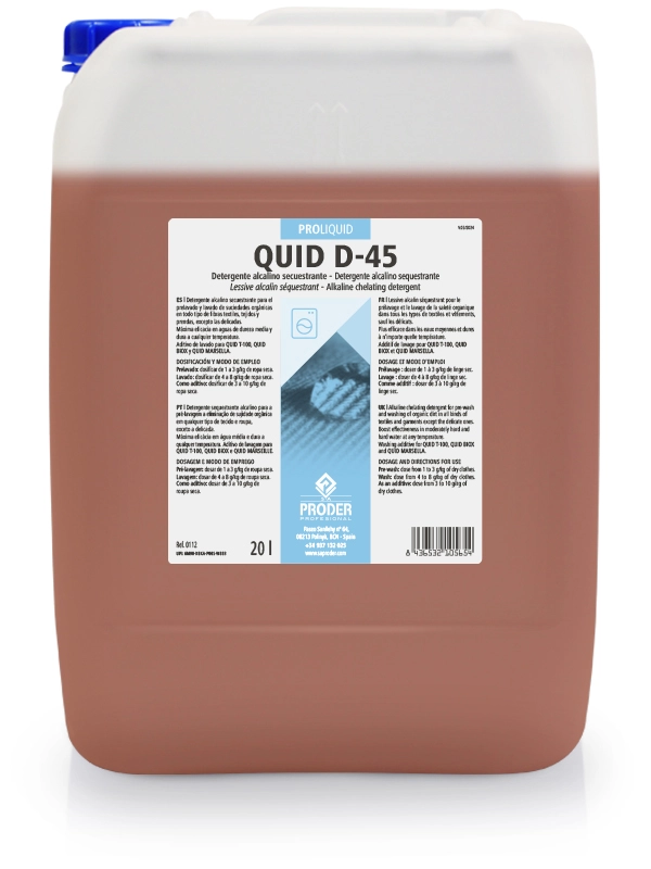 QUID D-45 es un detergente líquido.