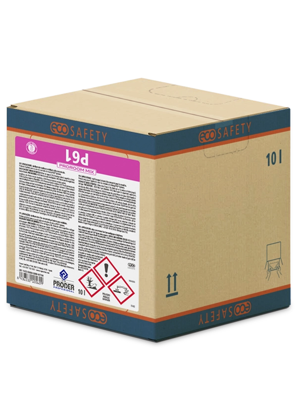 ECOSAFETY® QH LABEL P61 es un abrillantador multiusos de mobiliario ultraconcentrado de la gama PROROOM MIX